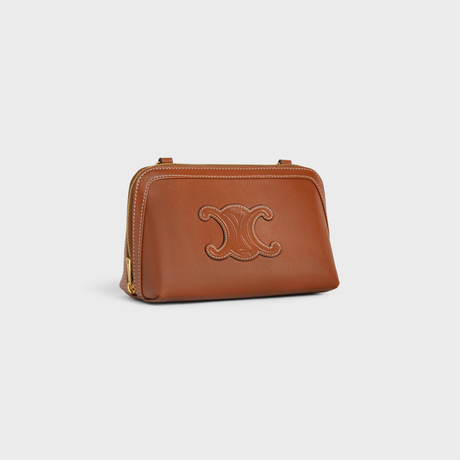 CLUTCH ON CHAIN CUIR TRIOMPHE IN SMOOTH CALFSKIN TAN - Image 3